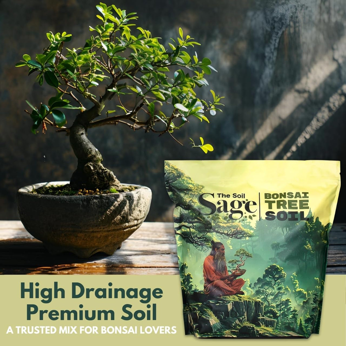 The Soil Sage akadama and pine bark fines illustrate moisture retention without compaction.