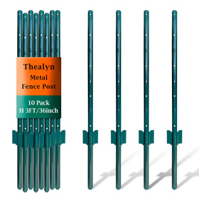 Thealyn 3ft U-Posts pack-10 ready for quick fence setup and stable support.
