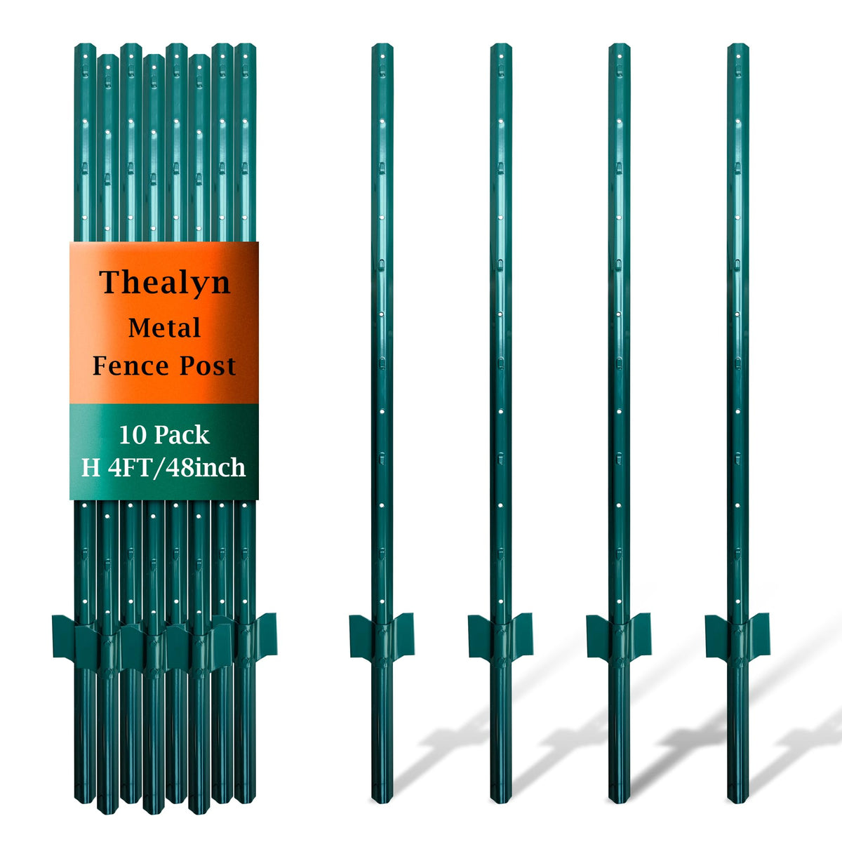 Thealyn 4ft posts pack 10 for quick no-dig garden fencing.