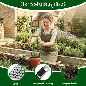 Thealyn fan-shaped trellis design adds decorative height to indoor and outdoor displays.