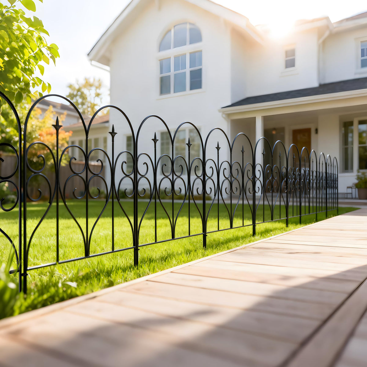 Thealyn heavy-duty fence withstands outdoor weather while keeping a tidy boundary