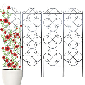 Thealyn garden trellis 4-pack outdoors with climbing plants for vertical growth
