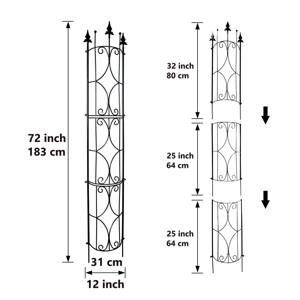 Thealyn Garden Trellis arch design showing modular frames