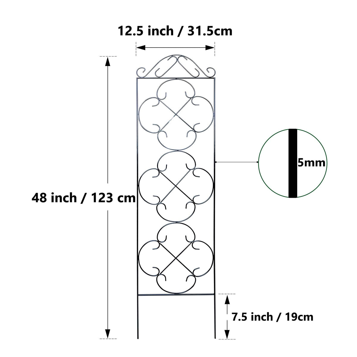 Thealyn garden trellis height 48-inch with slim profile for pots