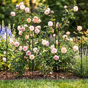 Thealyn garden trellis with vines and blooms for visual appeal