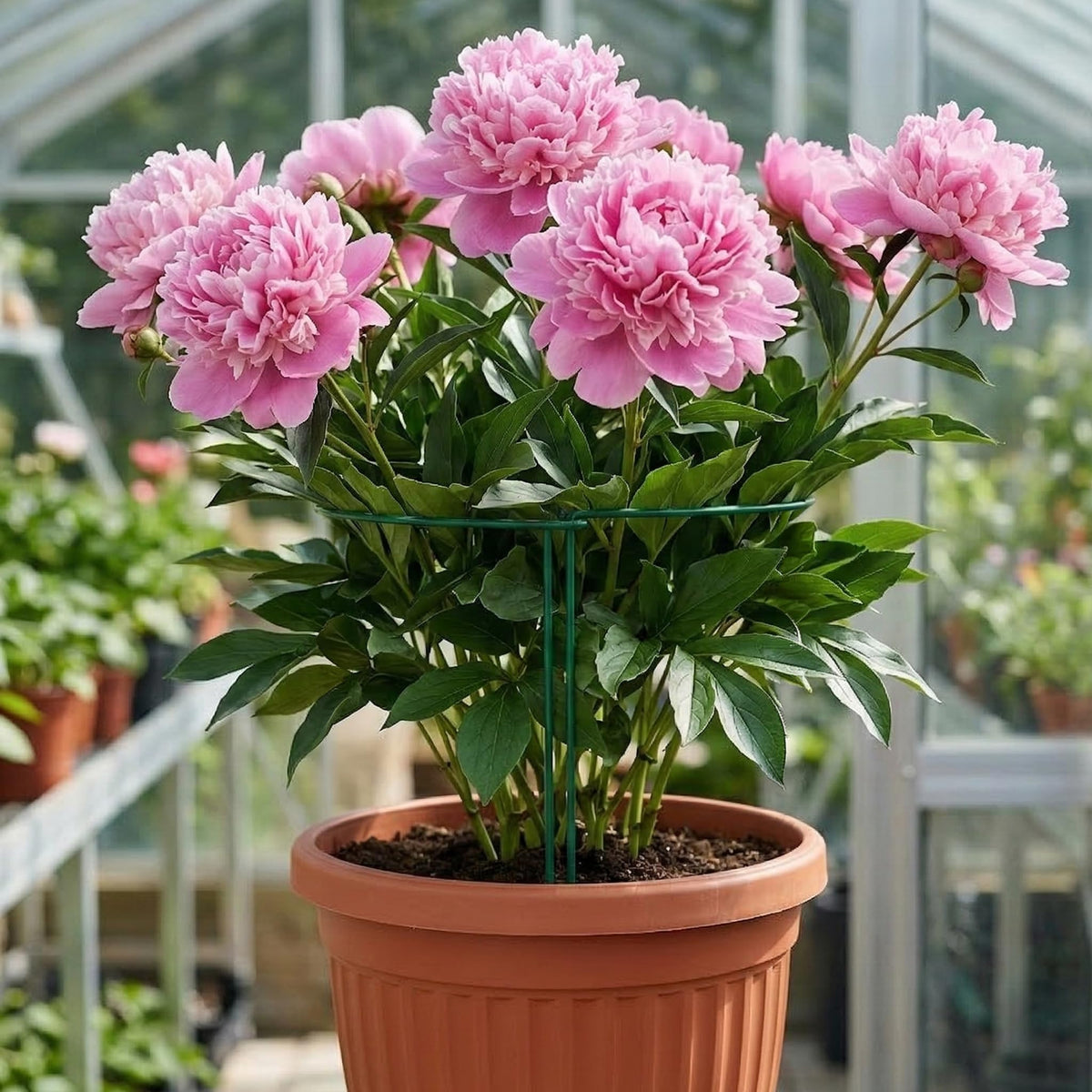Thealyn indoor-outdoor-friendly stakes help maintain upright plants in pots or beds.