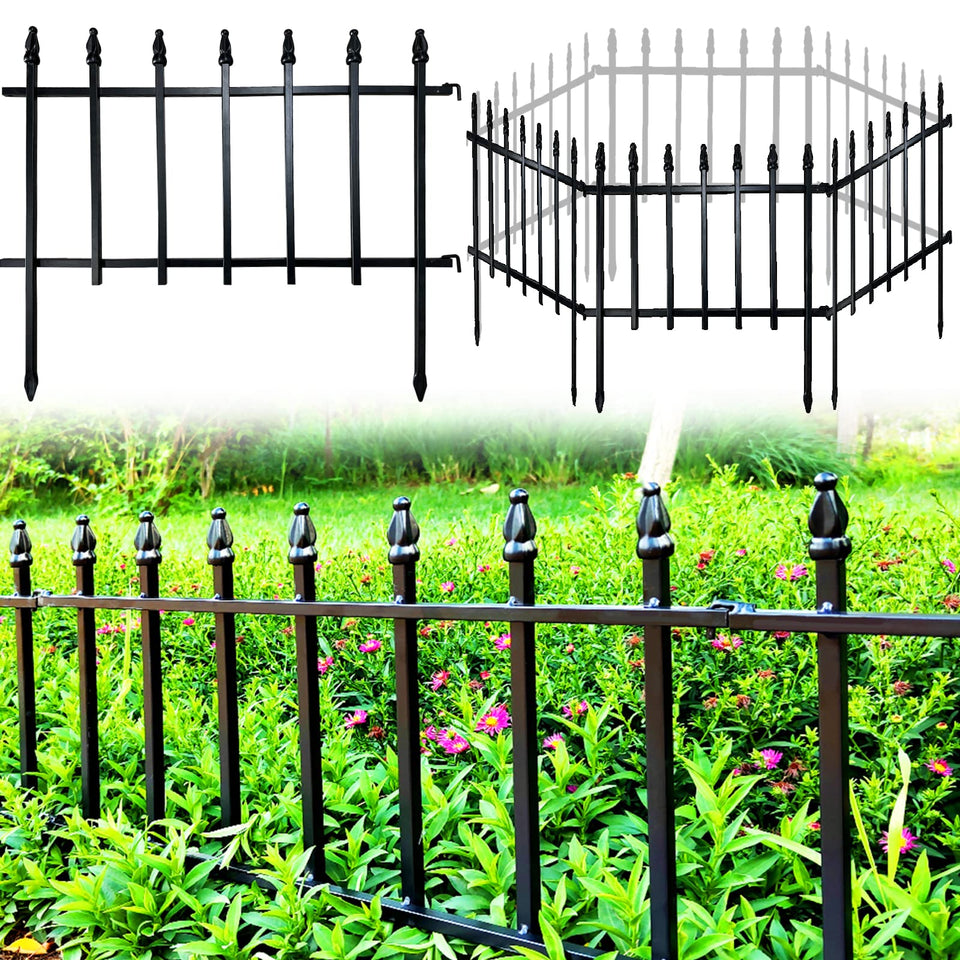 Thealyn metal decorative garden fence panel showing rustproof durability for outdoor borders.