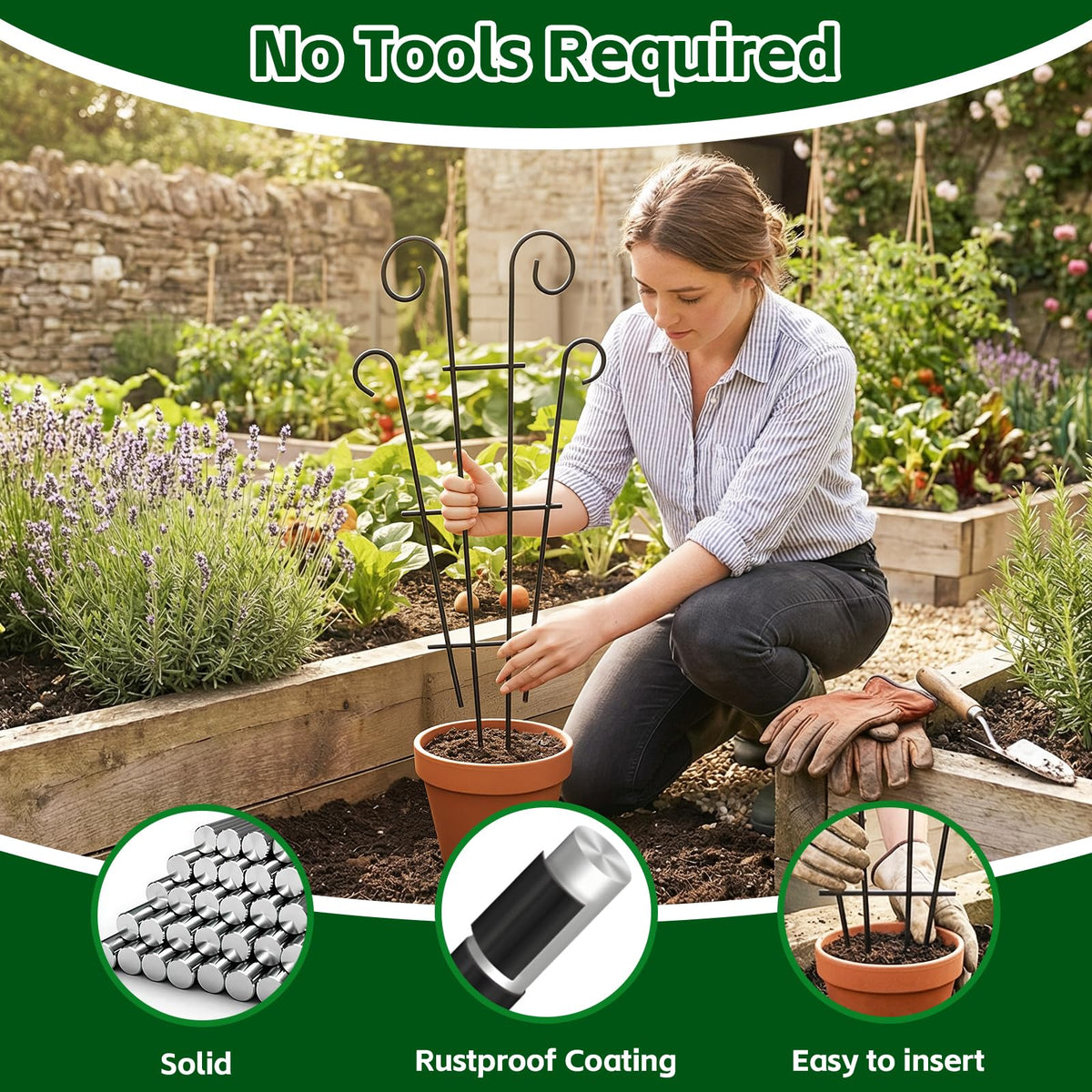 Thealyn metal trellis for indoor and outdoor plant containers