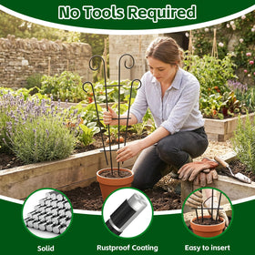 Thealyn metal trellis for indoor and outdoor plant containers
