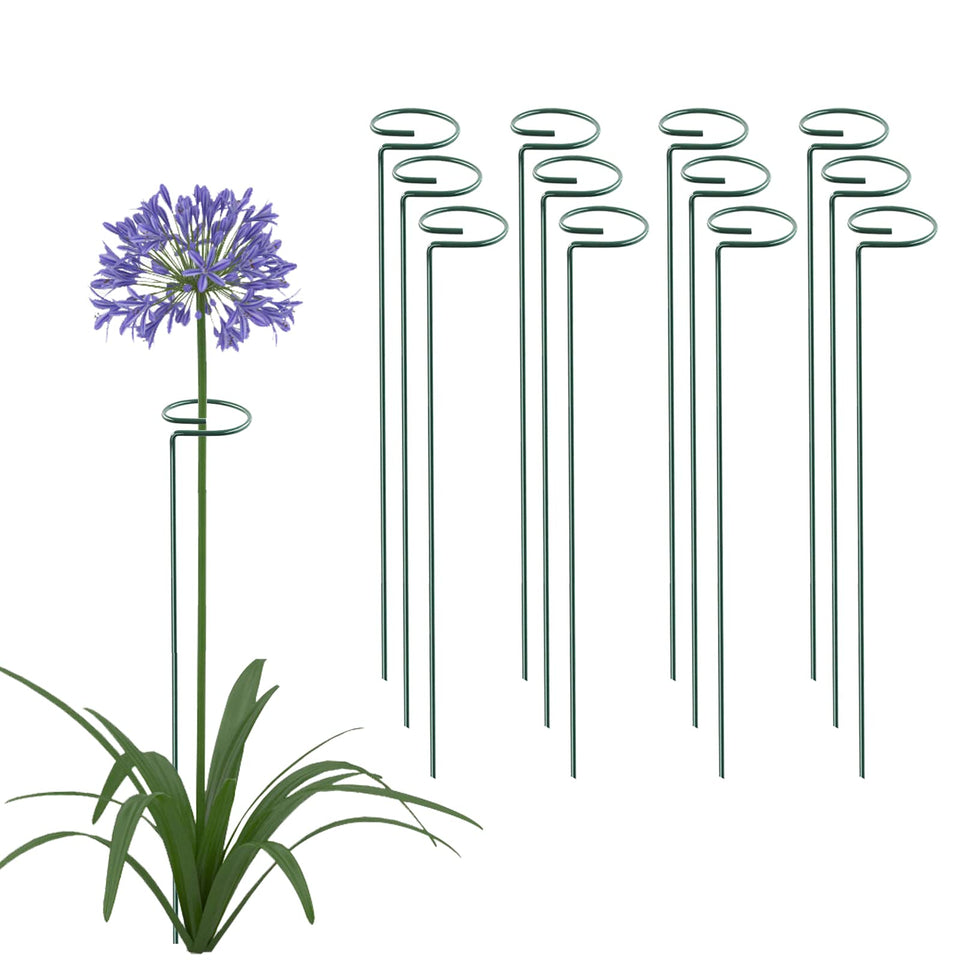 Thealyn 16-inch plant stake with hoop supports tall stems for upright growth.