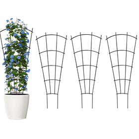 Thealyn 24in fan-shaped trellis supports climbing plants with elegant height.
