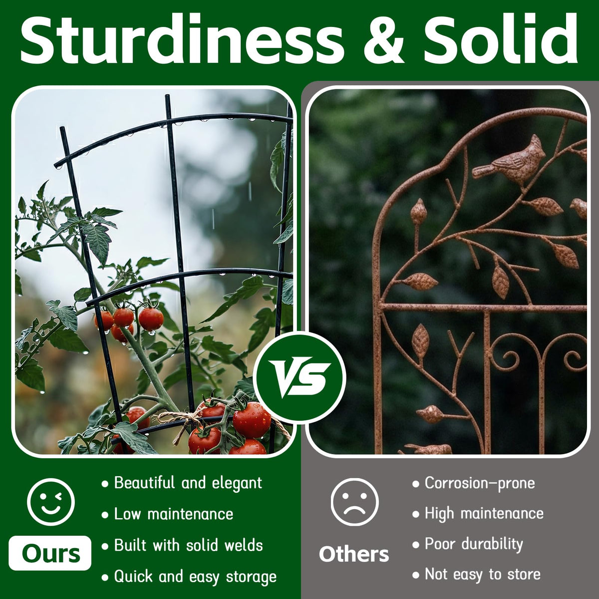 Thealyn trellis for cucumbers and cherry tomatoes in containers