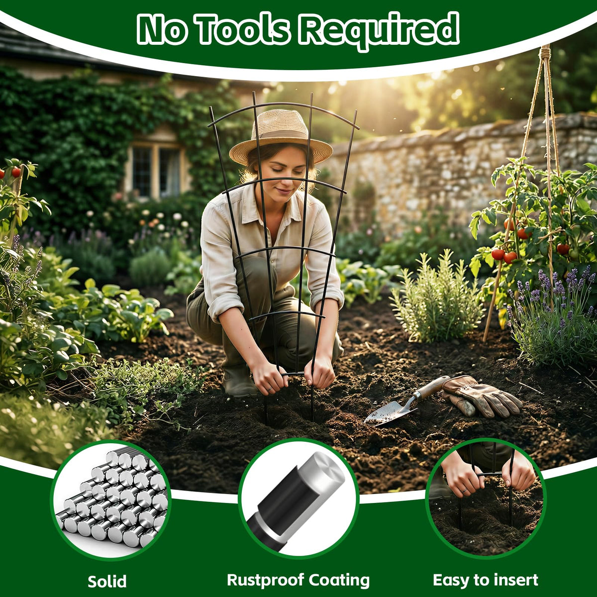 Thealyn rustproof metal trellis with durable powder coating for outdoors
