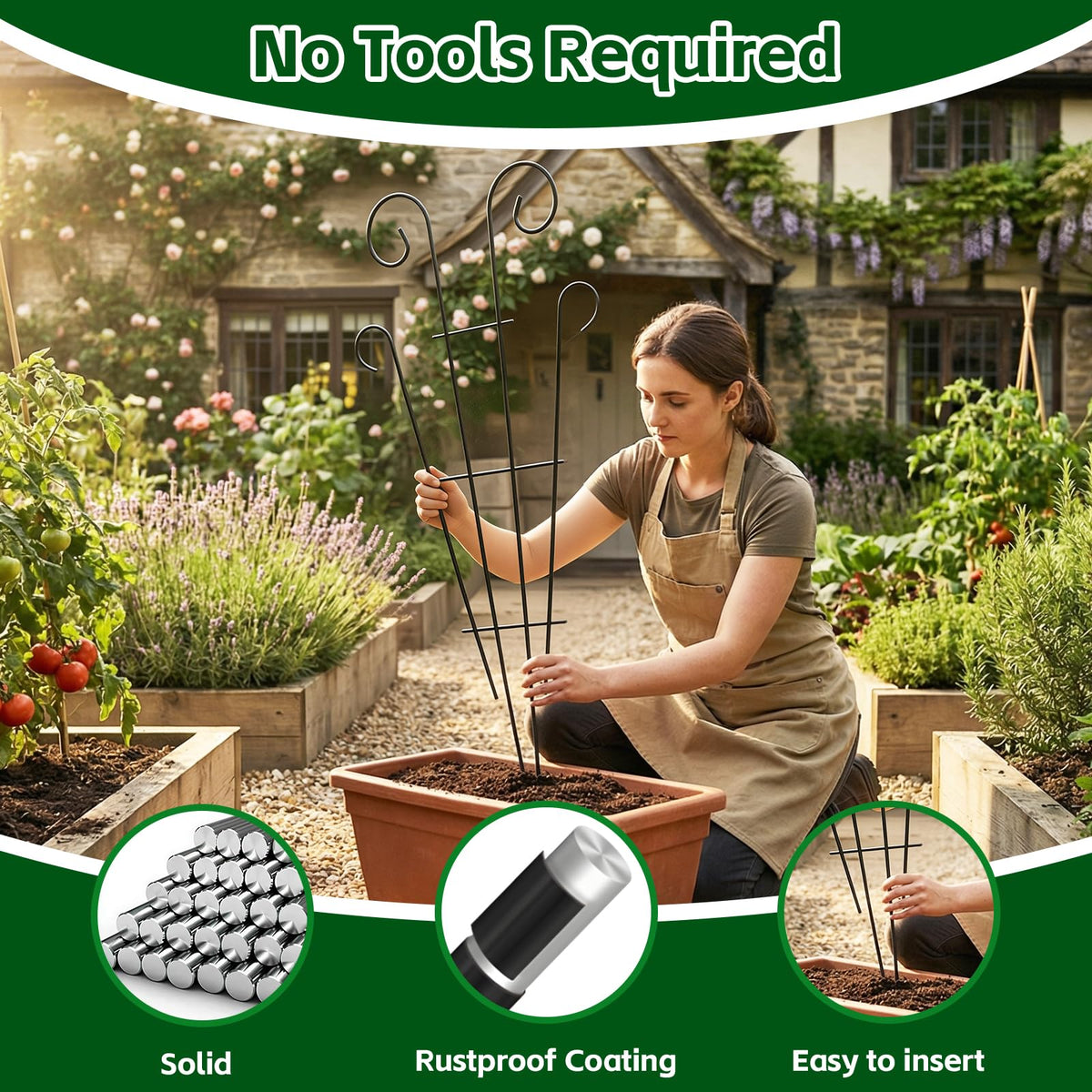 Thealyn wave-shape trellis adds decorative height in planters