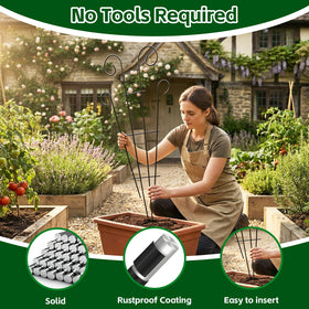 Thealyn wave-shape trellis adds decorative height in planters