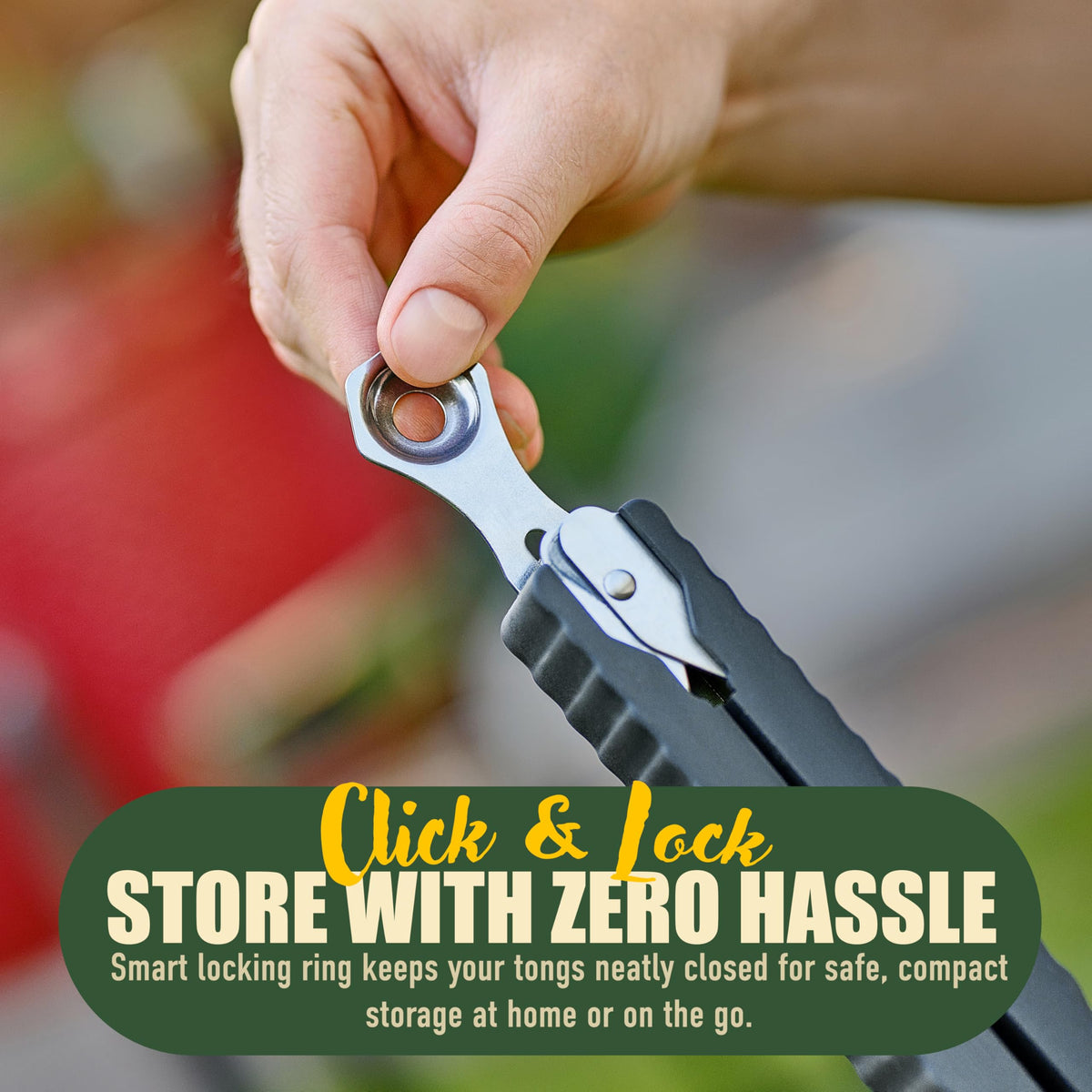 TheDOM 24-inch BBQ Tongs with non-slip ergonomic handle for control