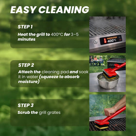 Solid stainless-steel scraper included with TheDOM grill brush