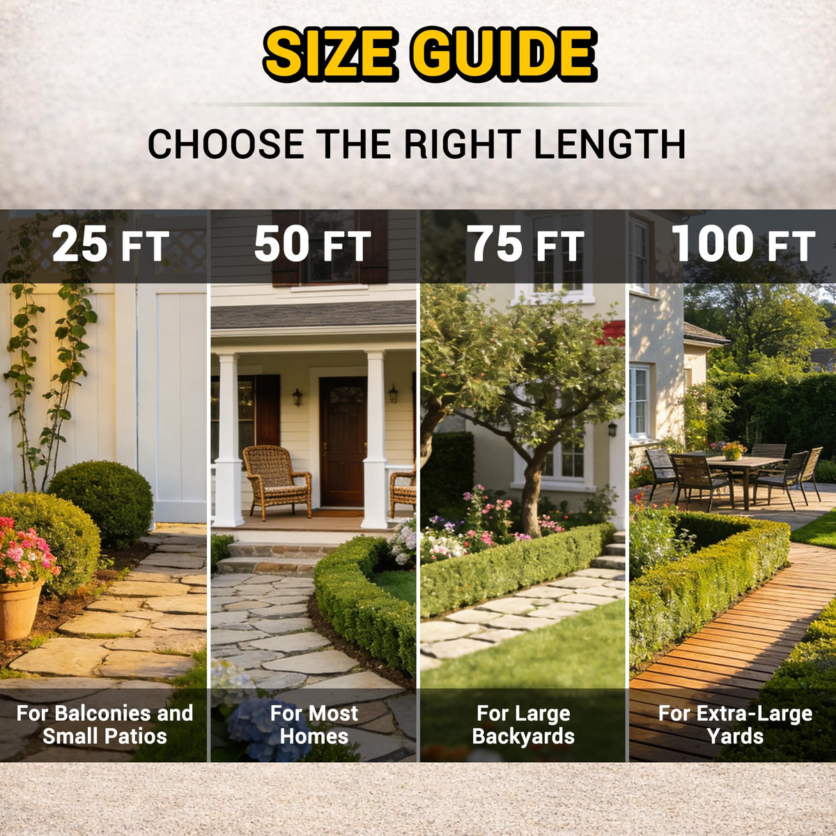 TheFitLife Garden Hose 50ft ideal for family use on lawn, car, and patio tasks