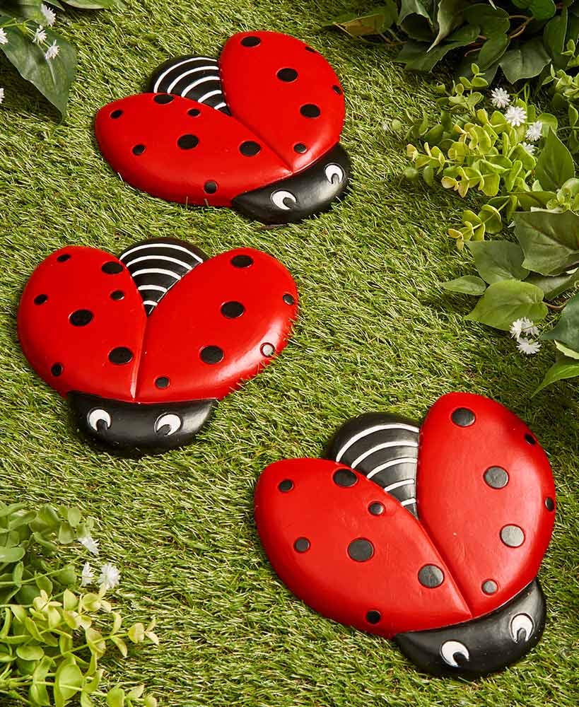 The Lakeside Collection ladybug stepping stone for garden paths enhances charm and defines flower bed edges
