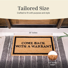Theodore Magnus Coir Mat Natural Fiber Closeup highlights textured fibers that trap dirt naturally.