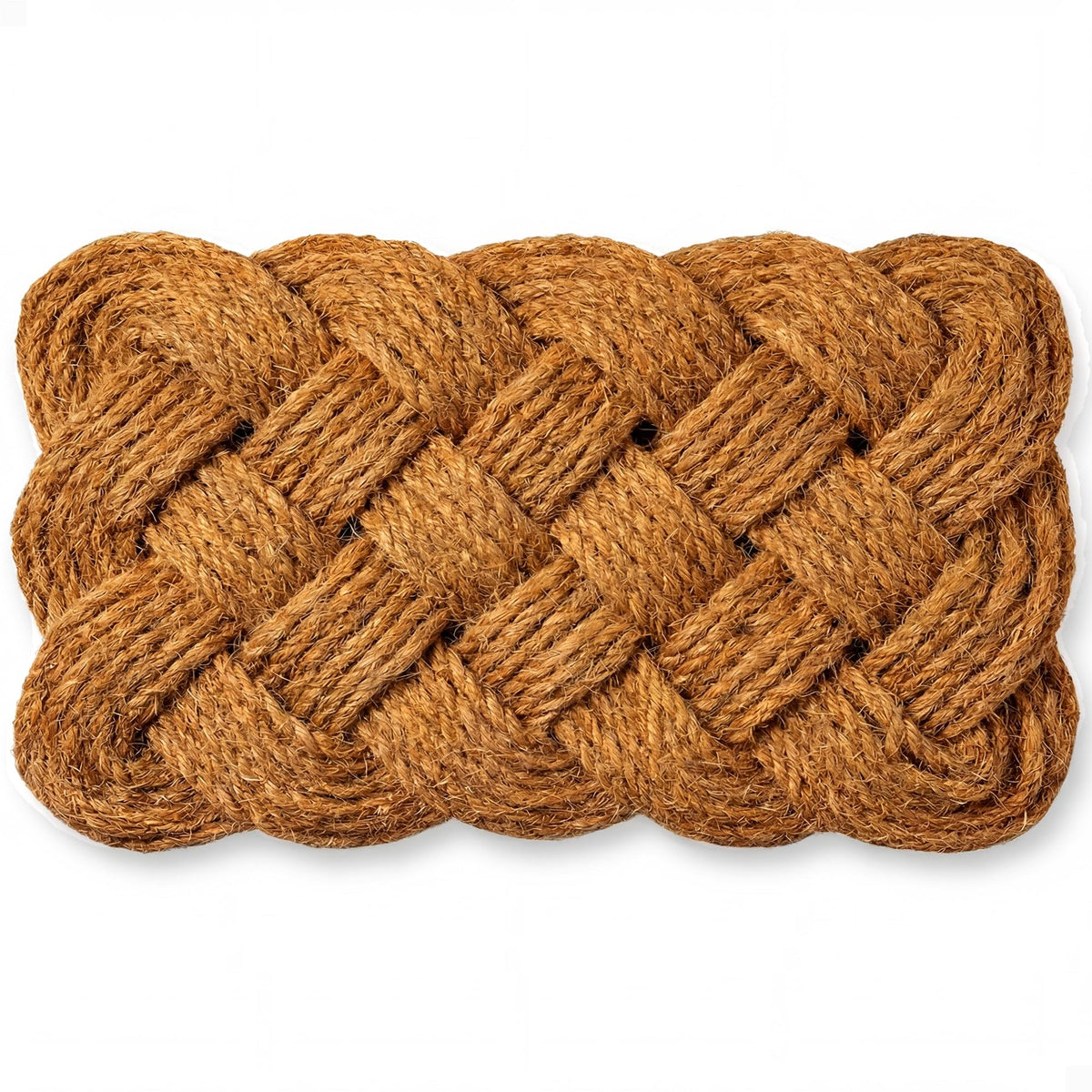 THEODORE MAGNUS rope knot design doormat enhances entry by trapping dirt efficiently.