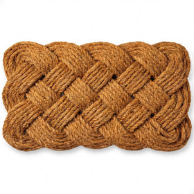 THEODORE MAGNUS rope knot design doormat enhances entry by trapping dirt efficiently.