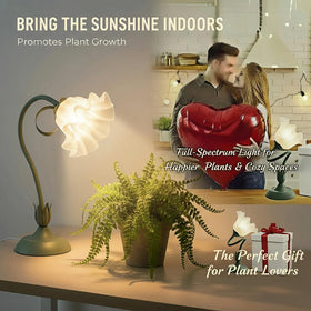 TheOneGrow flower-shaped lamp holder adds stylish flair while nurturing succulents and bonsai.