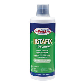 The Pond Guy InstaFix Algae Control bottle pour for even edge application against algae.
