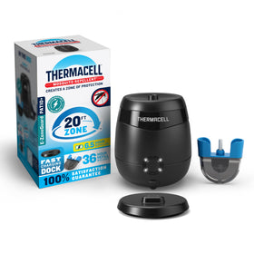 Thermacell E-Series repeller front view showing compact outdoor protection device