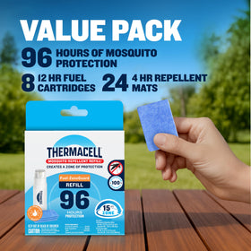 Thermacell easy refill action demonstrated for mess-free use.
