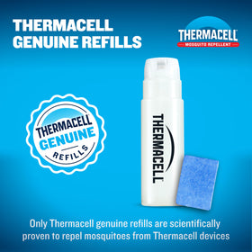 Thermacell fuel-powered repeller setup shown for easy outdoor use.