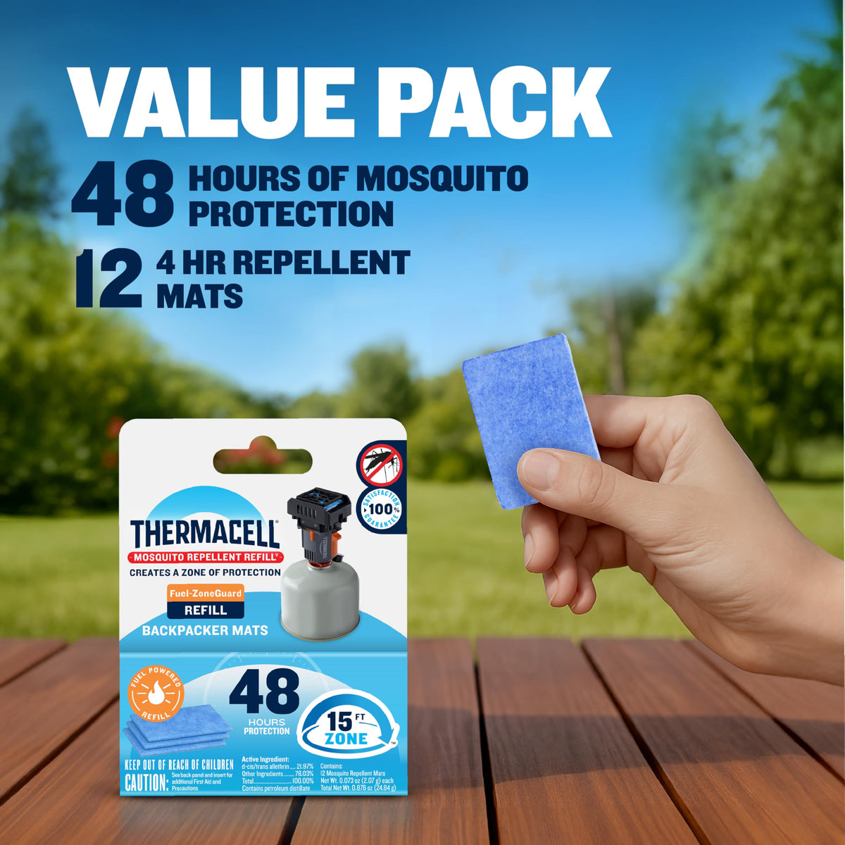 Thermacell use at campsite to keep mosquitoes away.