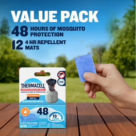 Thermacell use at campsite to keep mosquitoes away.
