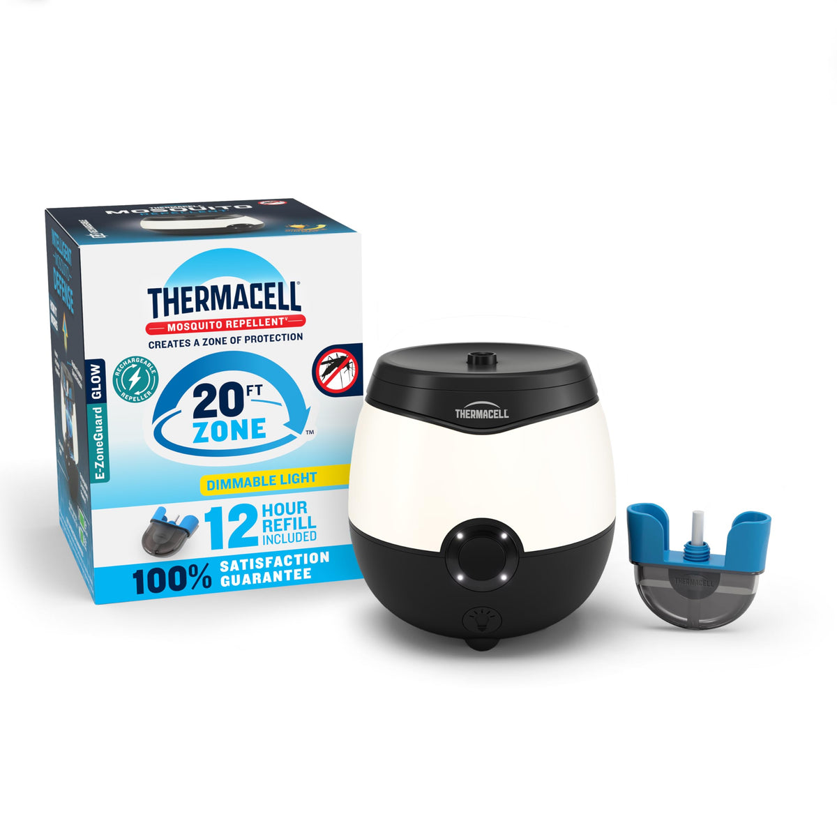 Thermacell Patio Shield rechargeable unit protects outdoor seating up to 20 feet.