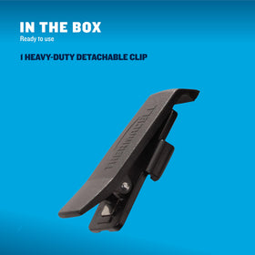 Thermacell portable repeller in use with clip attachment on outdoor gear.