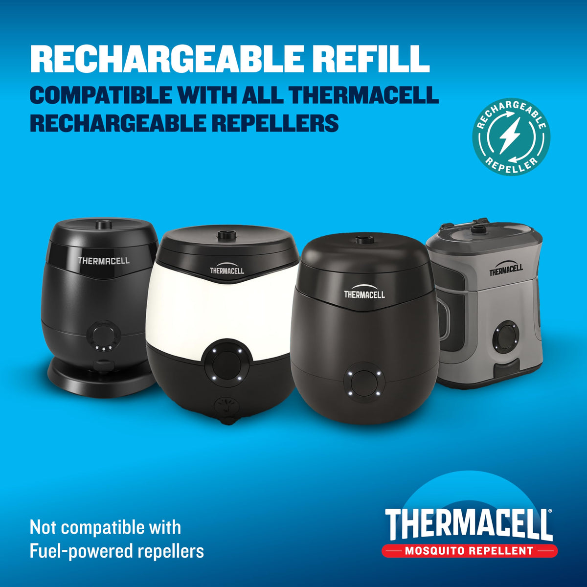 Insertion of Thermacell refill cartridge into a compatible unit for easy setup.