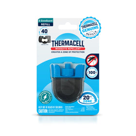 Thermacell Rechargeable refill cartridge delivering a 20ft protection zone outdoors.