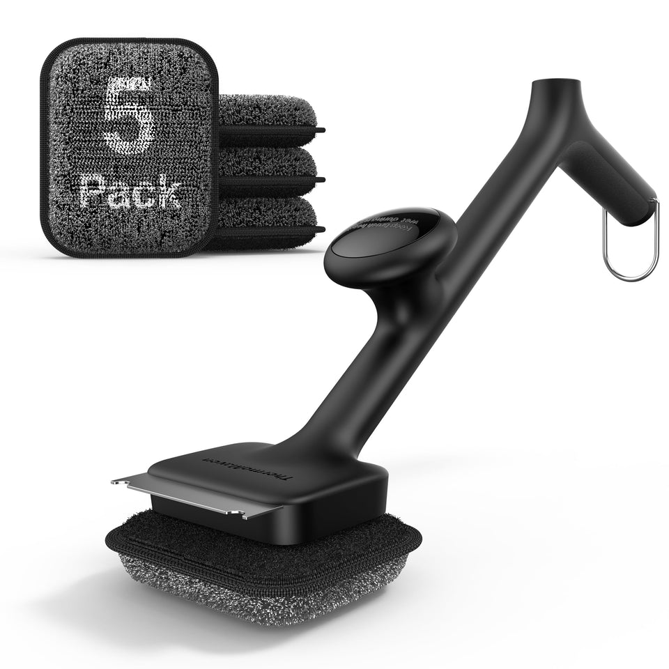 ThermoMaven bristle-free brush head prevents shedding for safer grilling.