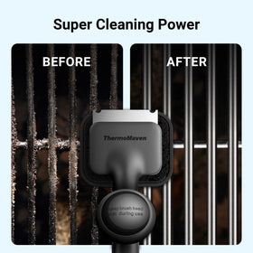 ThermoMaven built-in scraper tackles thick burnt-on messes.