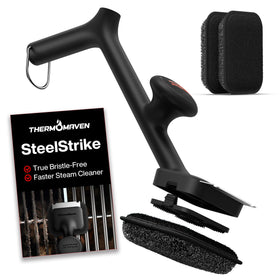 ThermoMaven bristle-free BBQ brush main image showing safe, bristle-free cleaning on all grill grates