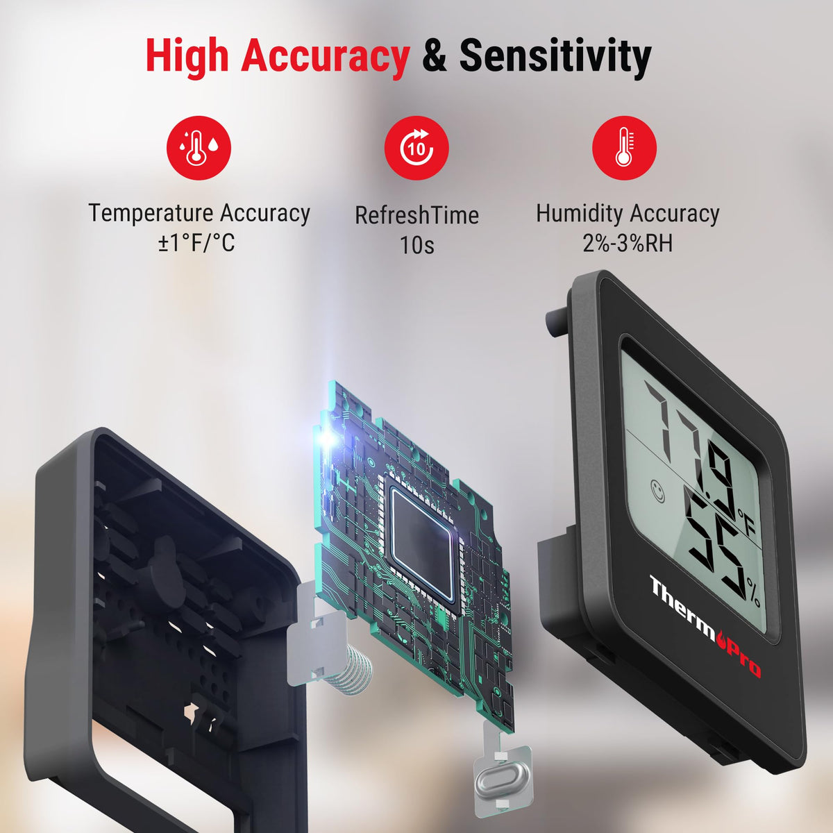 ThermoPro TP157 face icons communicate DRY or WET conditions at a glance.