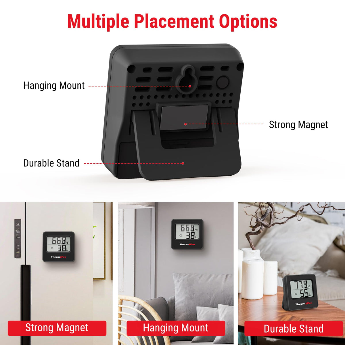ThermoPro TP157 ideal for small spaces like closets, incubators, or humidors.
