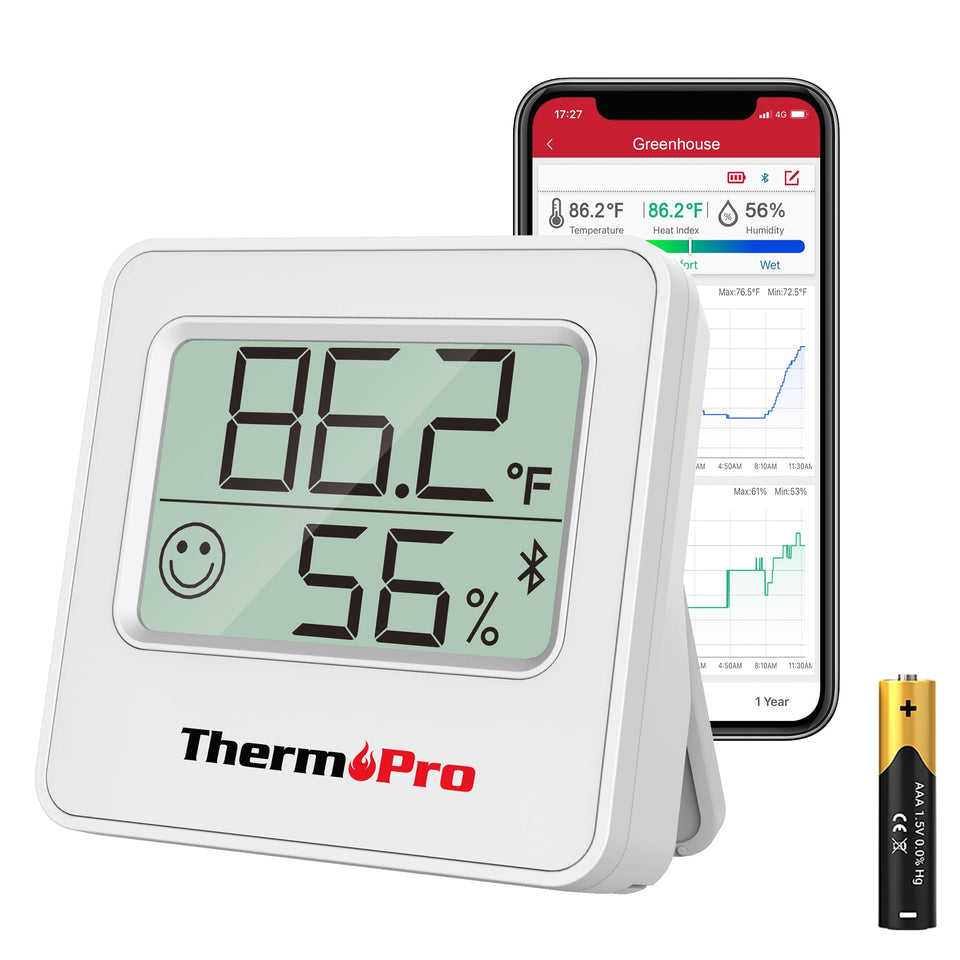 ThermoPro TP357 display front shows quick temperature and humidity at a glance
