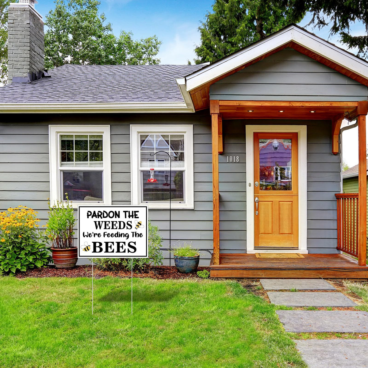 Therwen double-sided sign increases visibility from both directions.