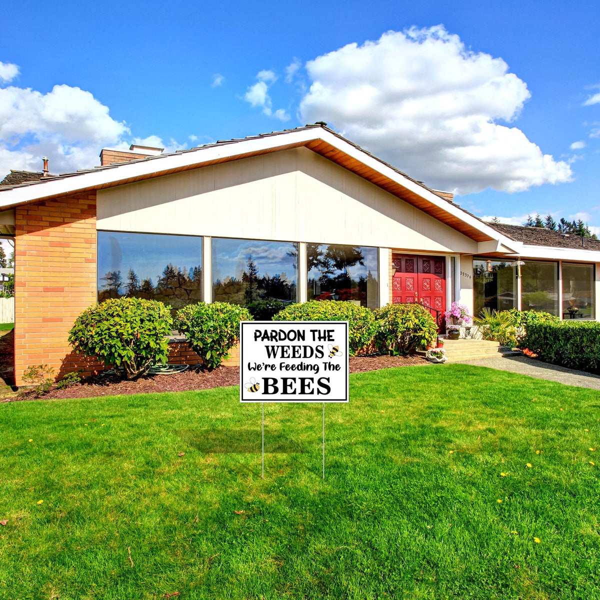 Therwen yard sign with iron stakes ensures sturdy outdoor display.