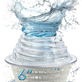 The Skimmie Cyclone on a 6-inch skimmer basket boosts debris pickup and circulation.