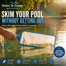 The Skimmie Swim-N-Scoop durable ABS plastic design for long lasting use.