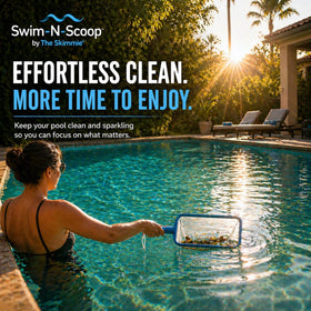 The Skimmie Swim-N-Scoop helps speed up cleanup and quick skims.
