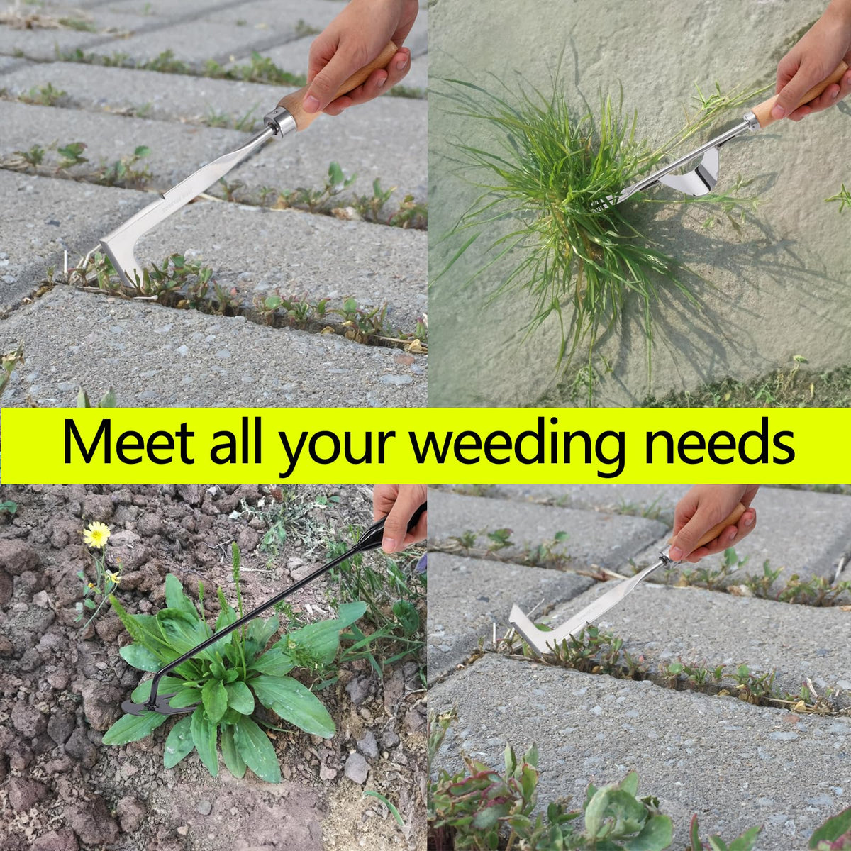 Theuzi four-teeth weed puller for rooting out deep weeds