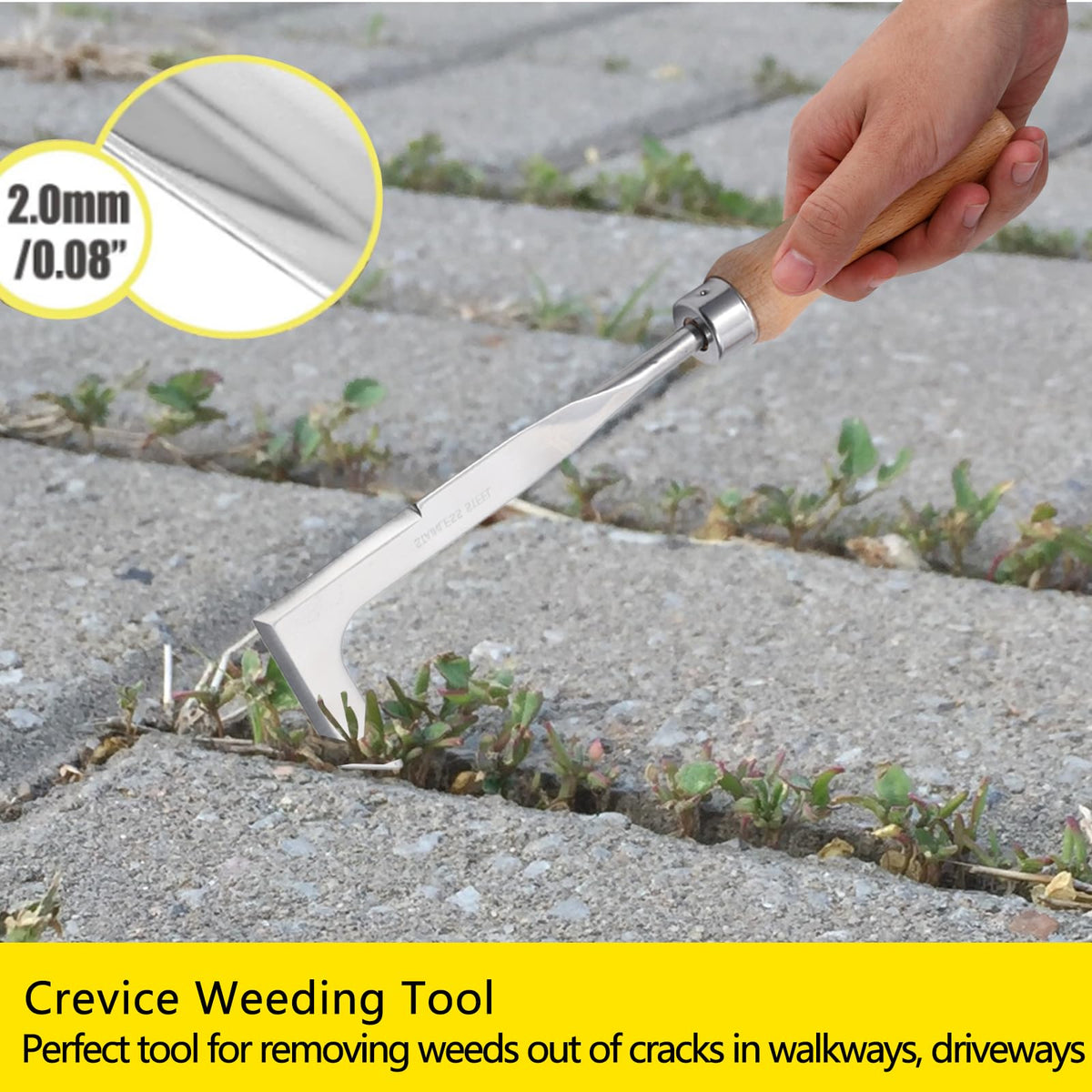 Theuzi stainless steel crevice weeding digger stays sharp and rust-resistant
